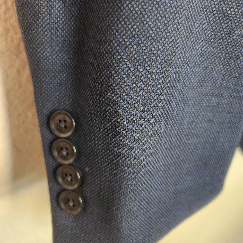 Calvin Klein Wool Slim Fit Suit Jacket in Blue Size 40L